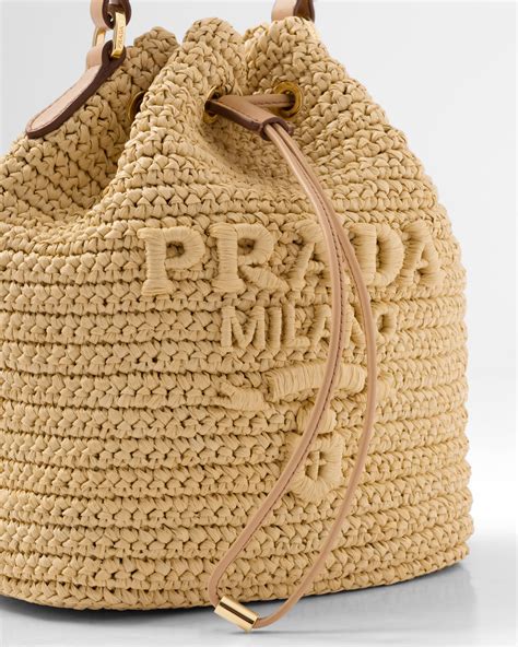 bucket prada preto|prada raffia bucket.